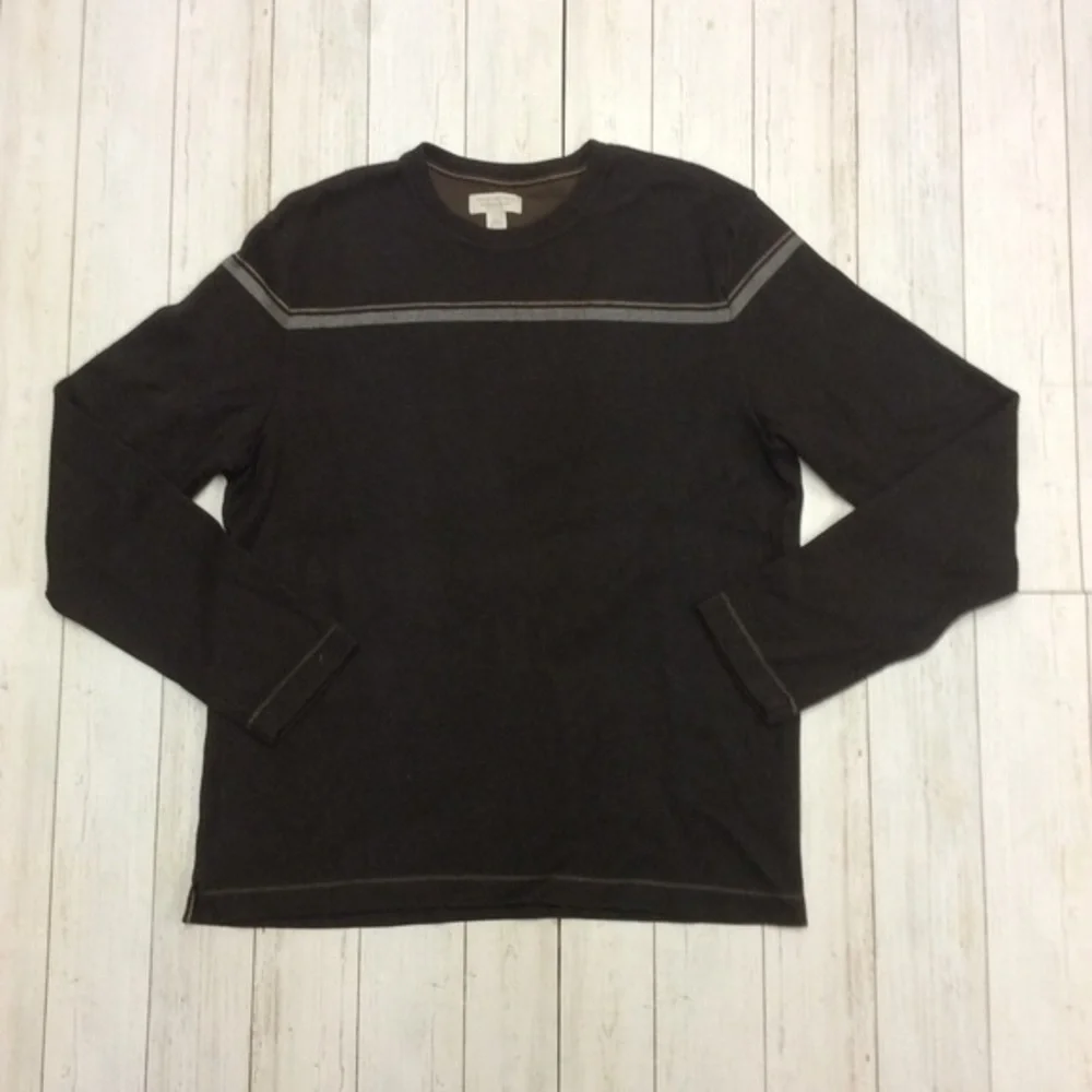 Banana Republic Men’s Brown Casual Classic Crewneck Long Sleeve Sweater